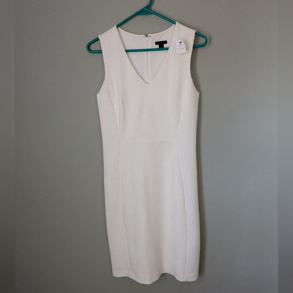 Ann Taylor Cream Textured Midi Dress